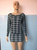 Vestido Xadrez Manga Longa